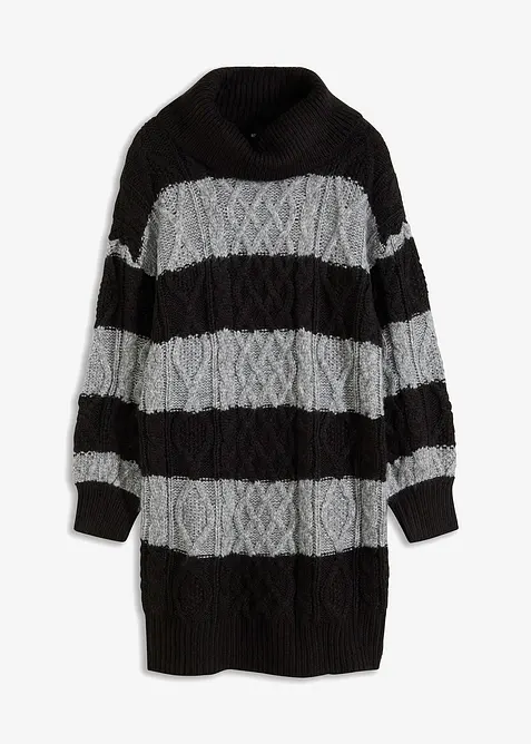 Gebreide jurk met strepen, bonprix