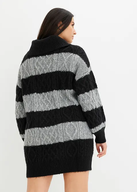 Gebreide jurk met strepen, bonprix