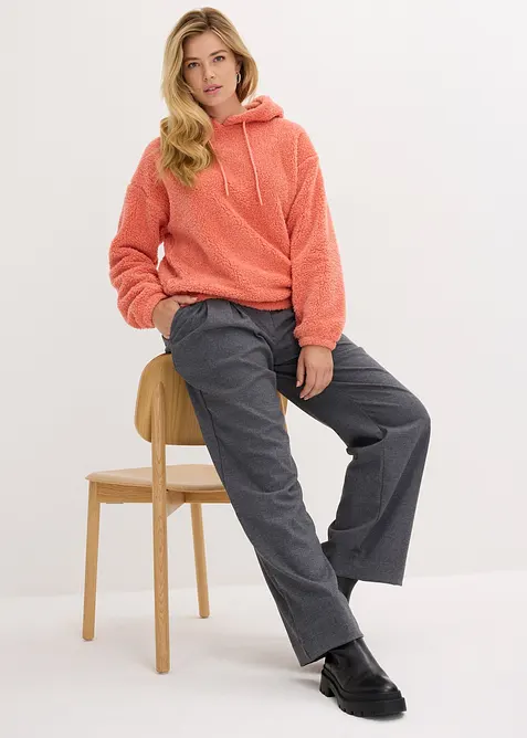 Fleece hoodie van teddy, bonprix