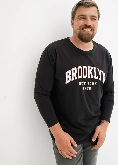 Longsleeve van biologisch katoen, loose fit, bonprix