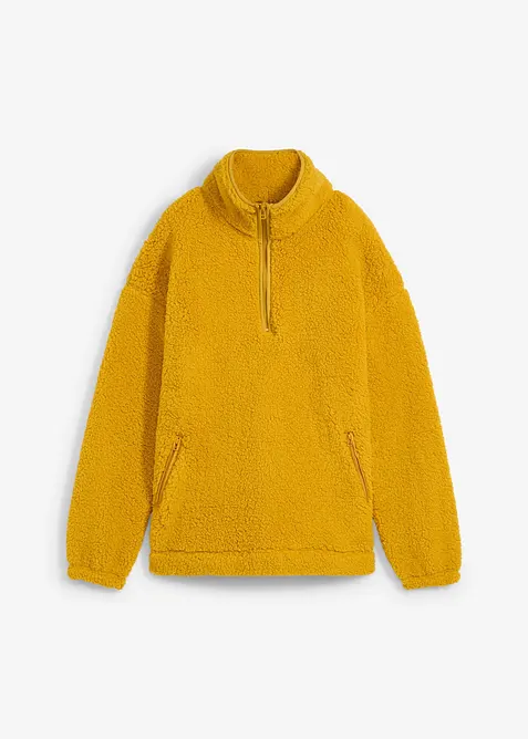 Fleece trui met opstaande kraag, bonprix