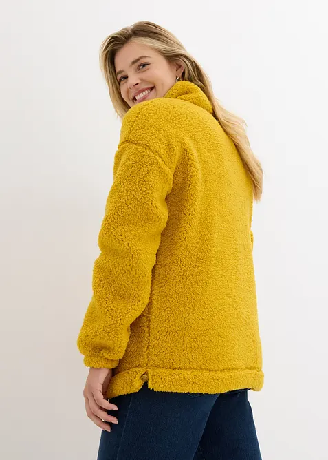 Fleece trui met opstaande kraag, bonprix