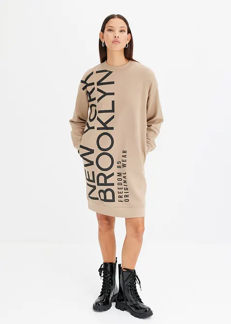 Oversized sweatjurk van een zachte katoenmix, bonprix