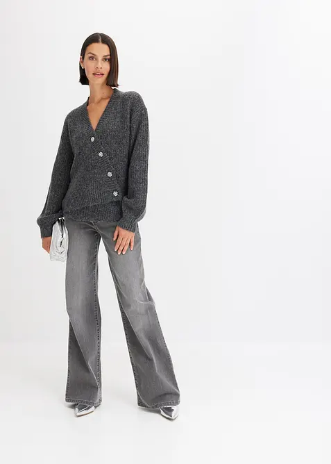 Gebreide vest met decoratieve knopen, bonprix