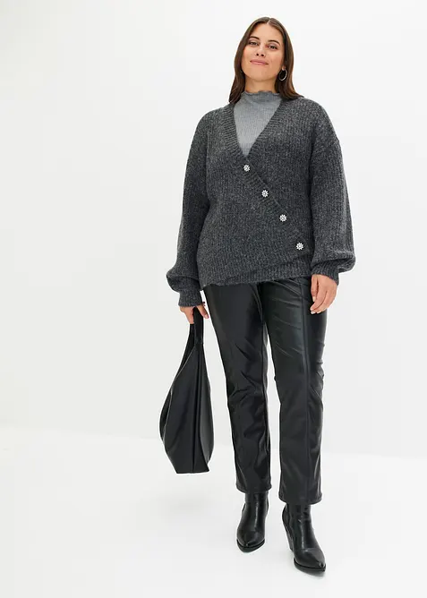 Gebreide vest met decoratieve knopen, bonprix