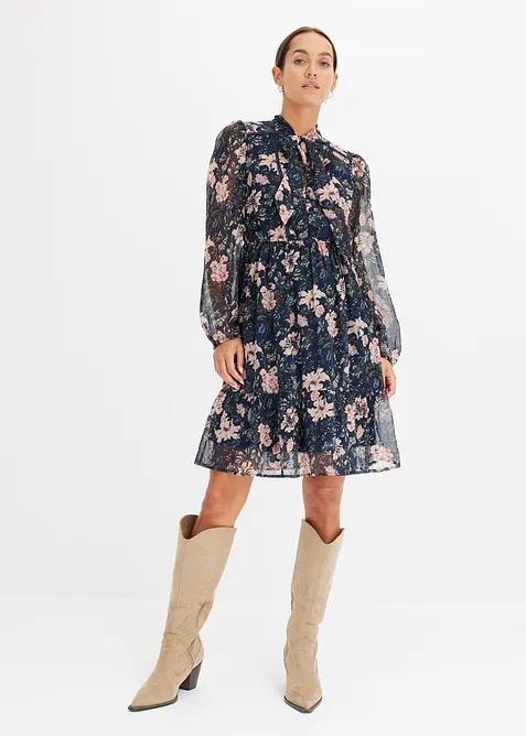 Jurk van chiffon, bonprix