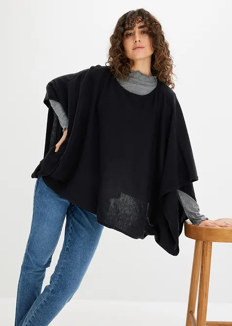 Korte wollen poncho, bonprix