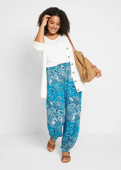 Gedessineerde jersey harembroek van soepele viscose, bonprix