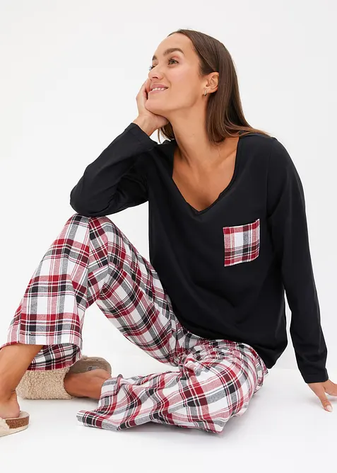 Pyjama met flanellen broek, bonprix