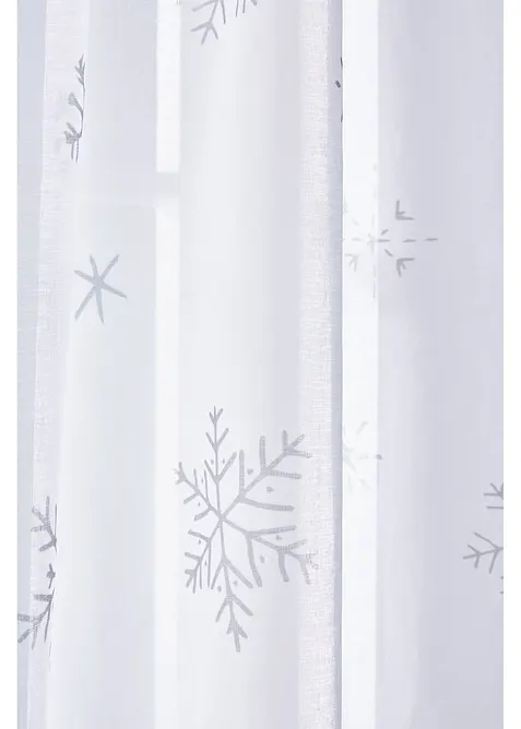 Transparant gordijn met sneeuwvlokken (1 stuk), bonprix