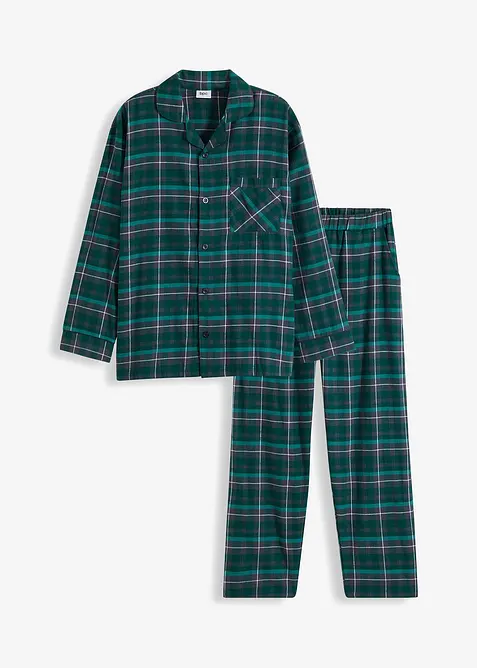 Flanellen pyjama met knoopsluiting en lange mouwen, bonprix