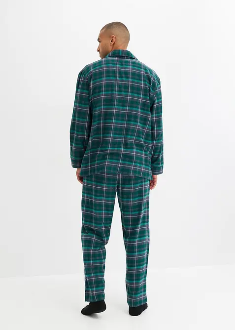Flanellen pyjama met knoopsluiting en lange mouwen, bonprix