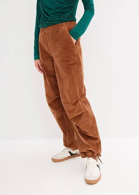 Corduroy broek van elastische katoenmix, bonprix