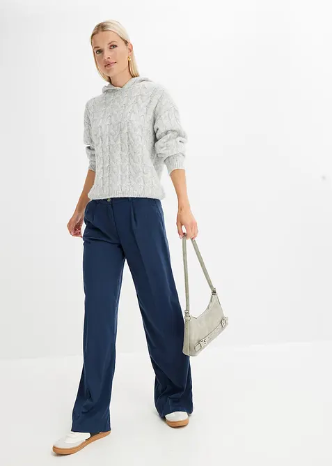 Gebreide hoodie van een zachte wolmix, bonprix