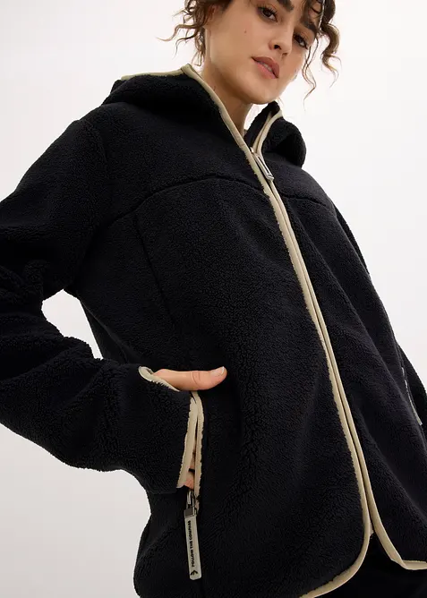 Teddy fleece vest met capuchon, bonprix