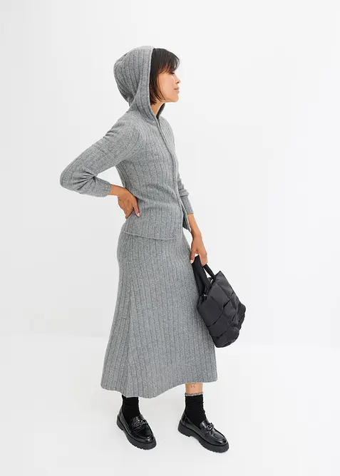 Geribd vest met capuchon, bonprix