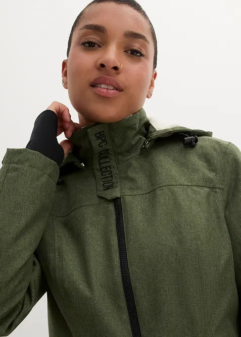 Lange outdoor jas met teddyfleece, waterdicht, bonprix