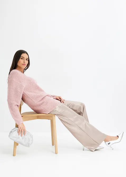 Bouclé trui met V-hals, bonprix