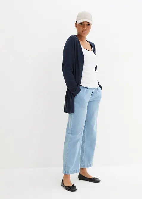 Gebreid vest van slub garen, bonprix