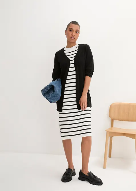 Gebreid vest van slub garen, bonprix