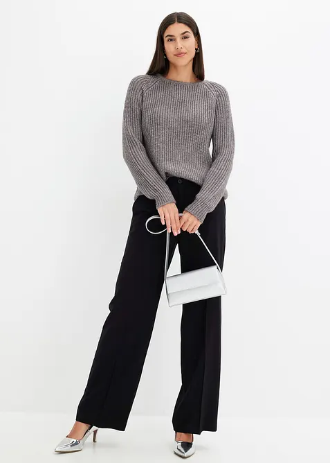 Grofgebreide trui met glanzend garen, bonprix