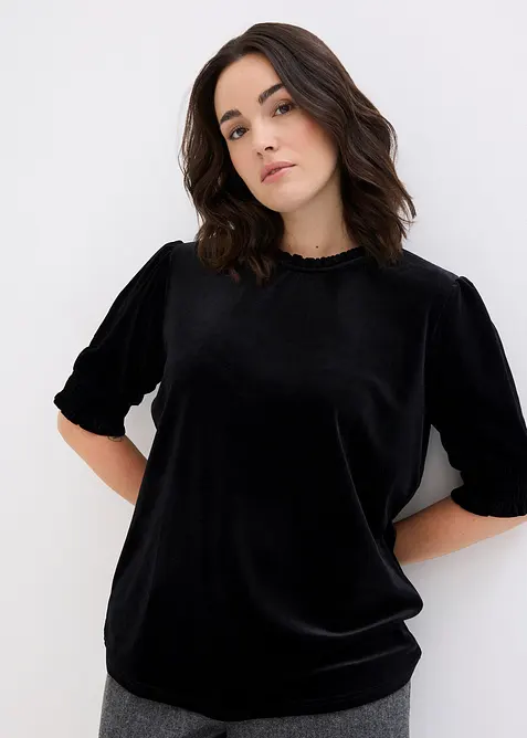 Shirt van zacht fluweel, bonprix