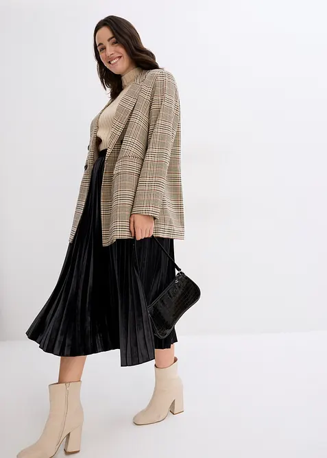 Pliss&eacute; rok van zacht fluweel, bonprix