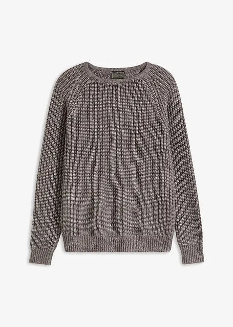 Grofgebreide trui met glanzend garen, bonprix