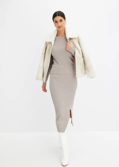 Gebreide rok in een zachte viscosemix, bonprix