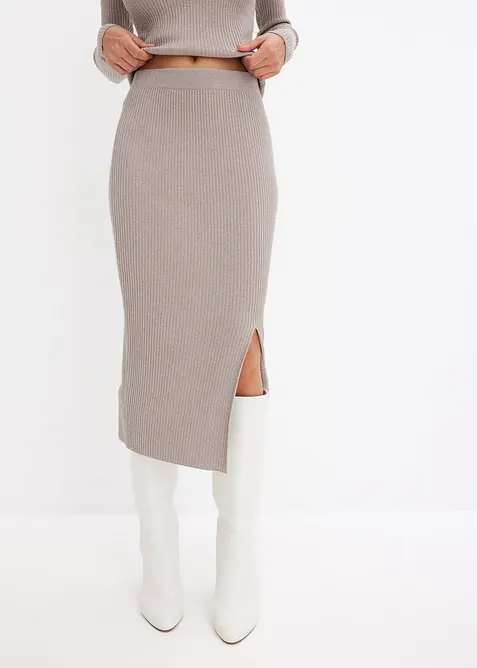 Gebreide rok in een zachte viscosemix, bonprix