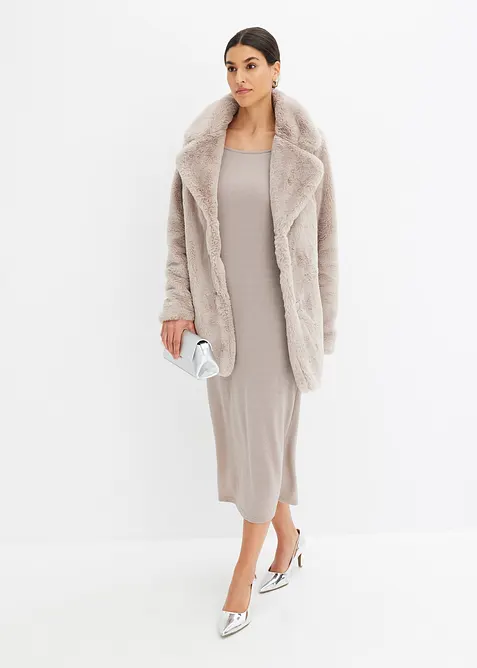 Lang jas van imitatiebont, bonprix