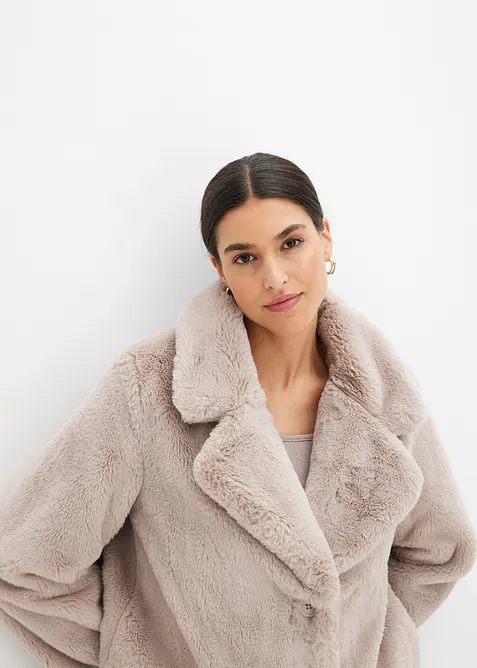 Lang jas van imitatiebont, bonprix