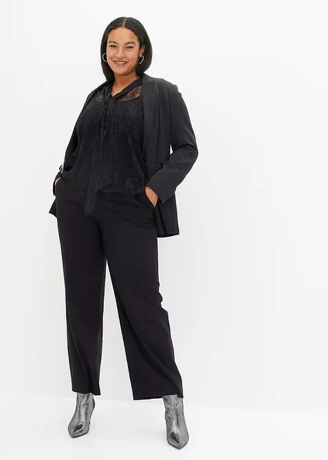 Kanten blouse met lichte transparantie, bonprix