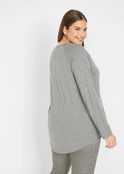 Oversized longshirt met ronde hals, bonprix