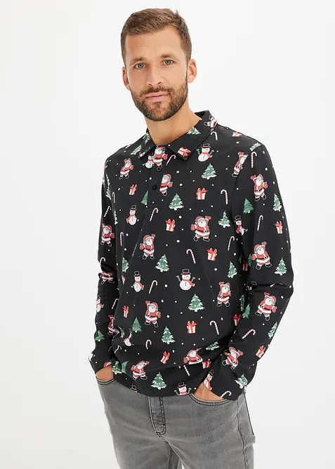 Poloshirt met kerstmotief, bonprix