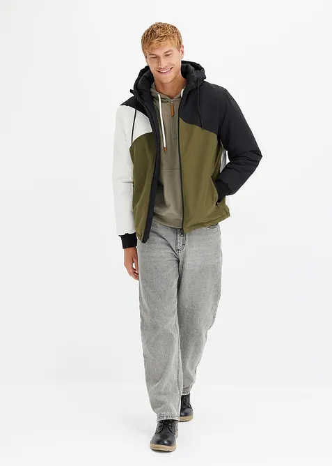 Winterjas in colorblocking met capuchon, bonprix