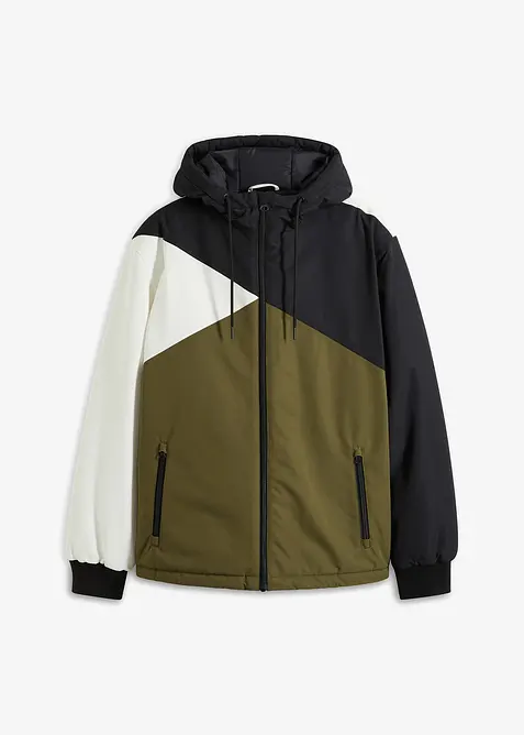 Winterjas in colorblocking met capuchon, bonprix