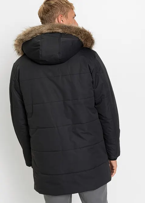Gewatteerde winter parka met teddy voering en afneembare capuchon, bonprix