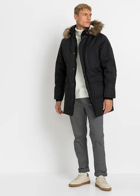 Gewatteerde winter parka met teddy voering en afneembare capuchon, bonprix