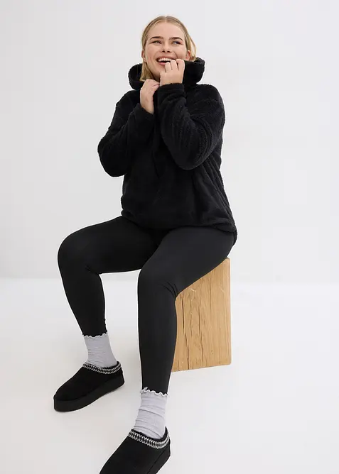 Lange trui van zacht fleece, oversized, bonprix