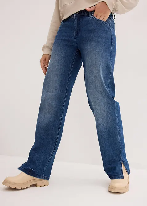 Wide leg jeans met comfortband, high waist, bonprix