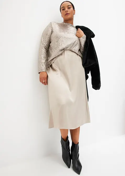 Blouse met pailletten, bonprix