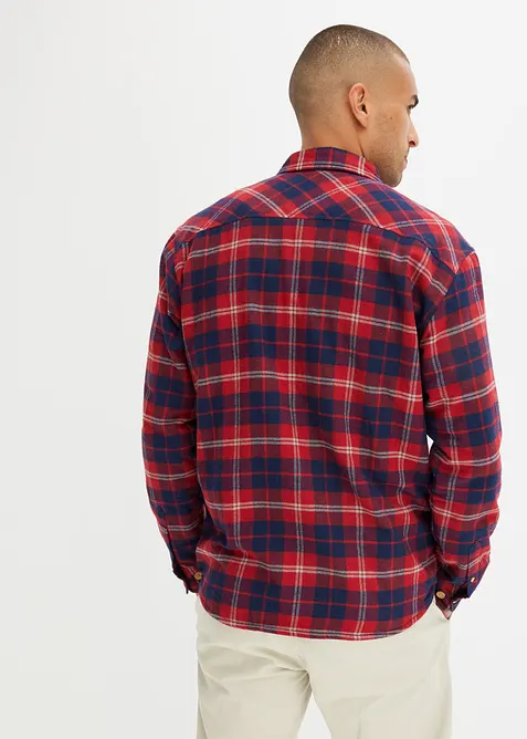 Warm gevoerd flanellen overhemd met lange mouwen, bonprix