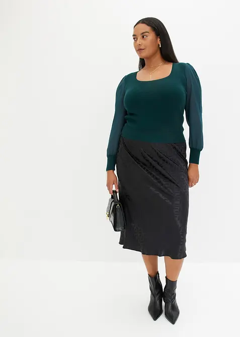 Fijn gebreide trui van een zachte viscosemix, bonprix