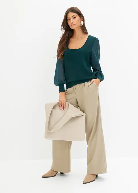 Fijn gebreide trui van een zachte viscosemix, bonprix