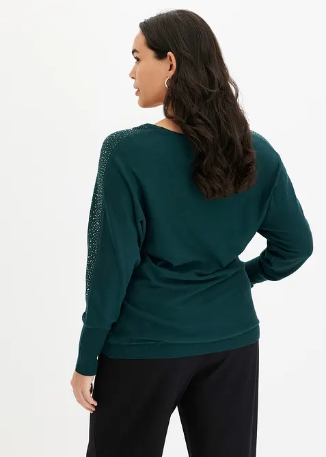 Trui met applicatie van strass, bonprix