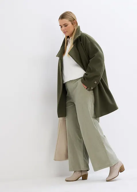 Wijde corduroy broek met high-waist comfortband, bonprix