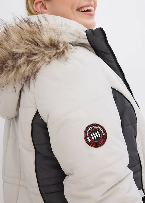 Lange outdoor jas met imitatiebont, waterafstotend, bonprix