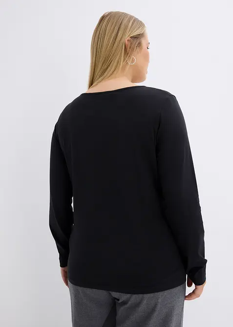 Longsleeve met V-hals (set van 2), bonprix