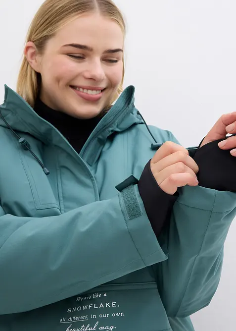 waterdichte outdoor instap ski-jas met fleece voering, oversized, bonprix